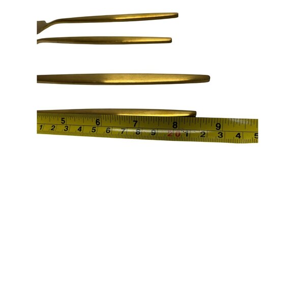 Gold‎ Flatware Cutlery Set Elegant Design Easy Clean 30 pc Modern style READ - Picture 8 of 12